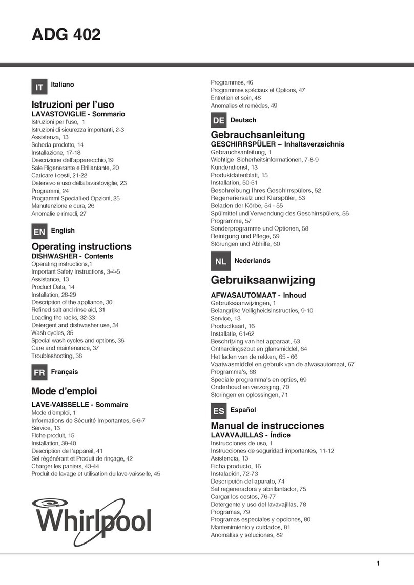 Whirlpool ADG 402 operating instructions