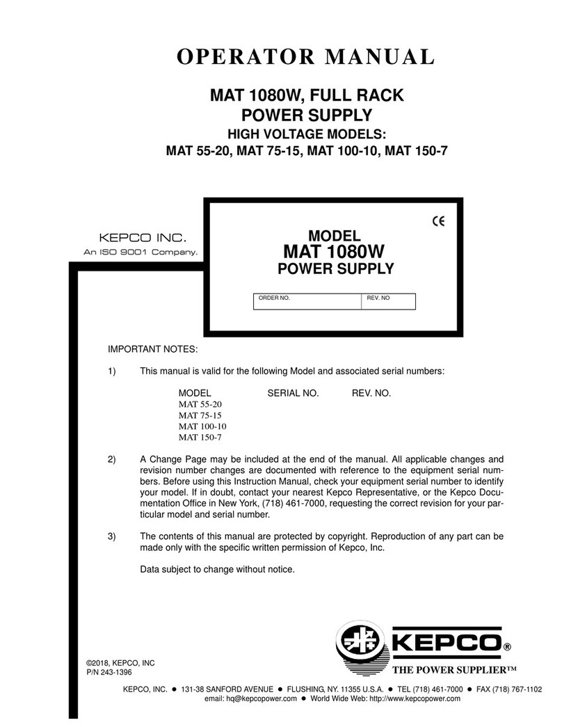 KEPCO MAT Series Operator's manual