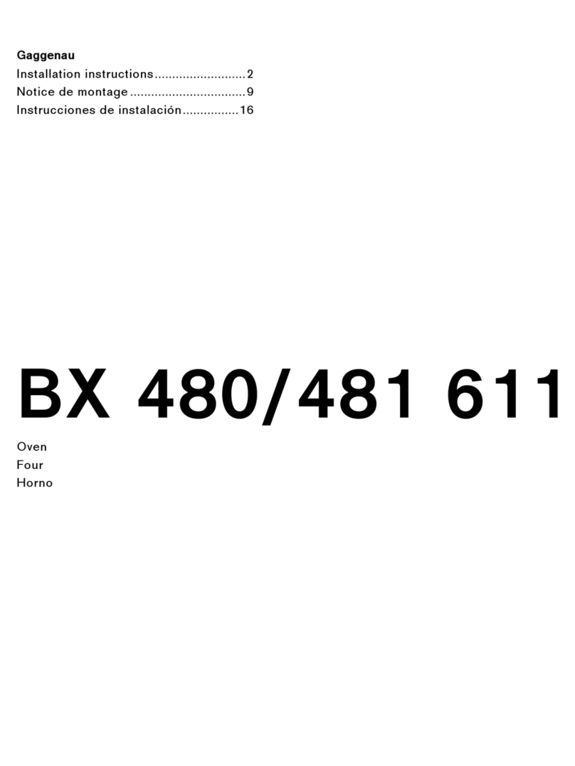 Gaggenau BX 481 611 installation instructions