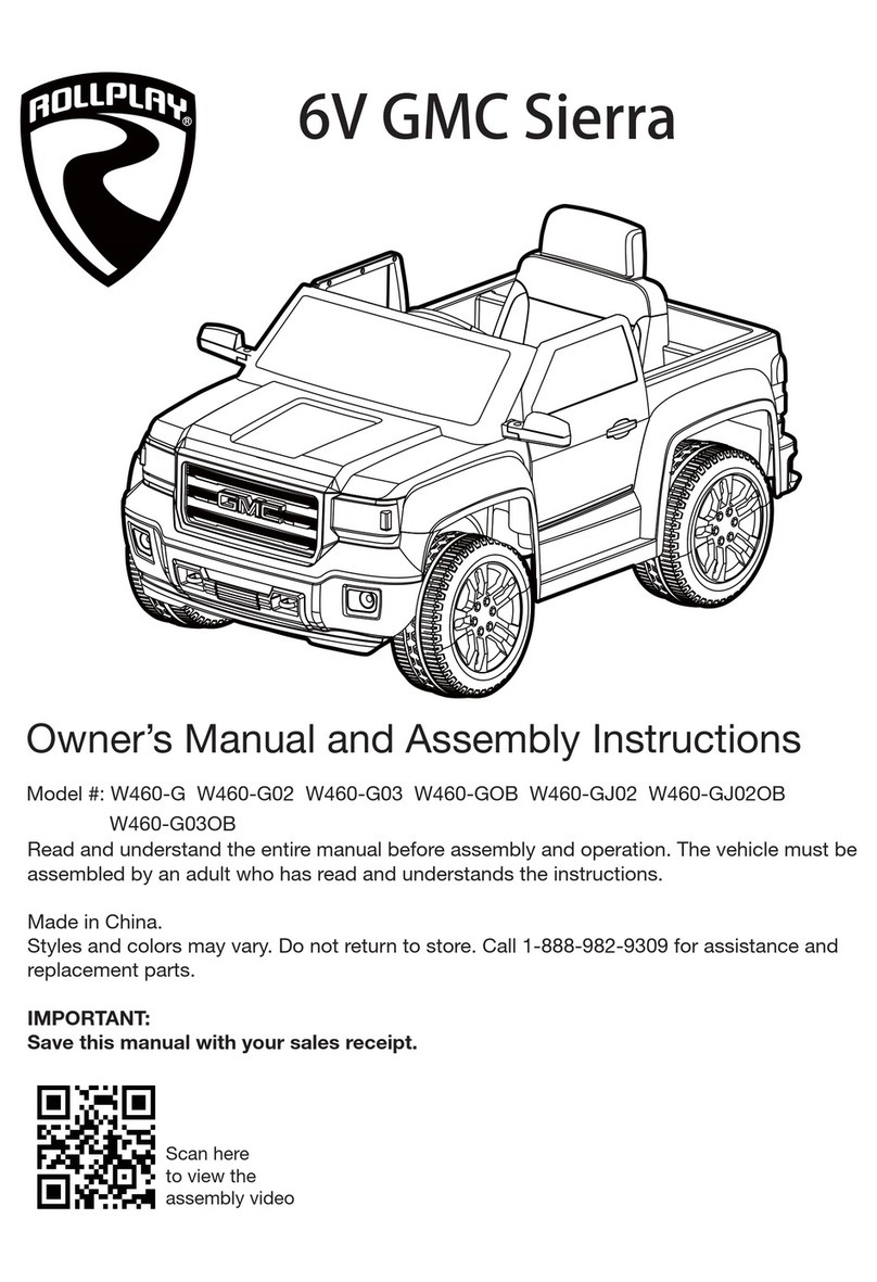 Rollplay 6V GMC Sierra W460-G Owner's manual and assembly instructions