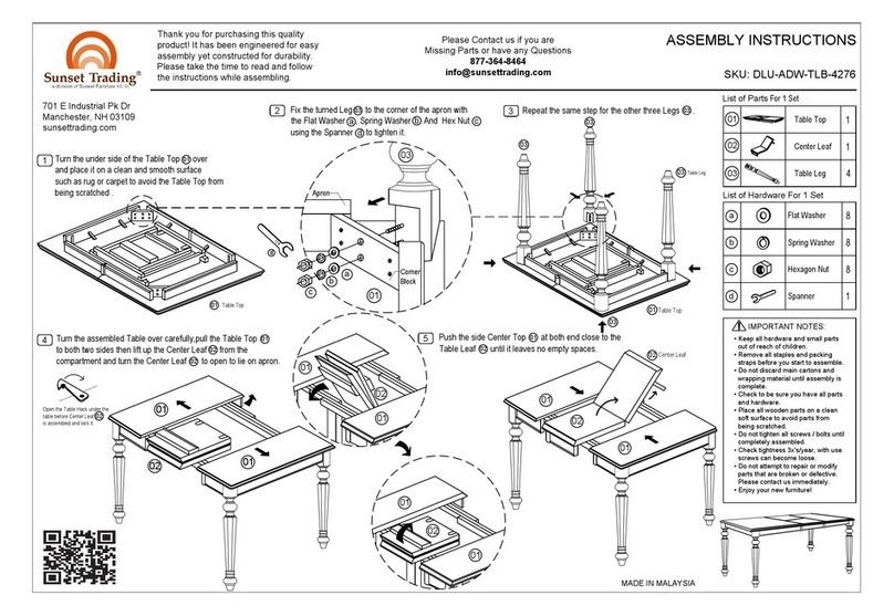 Sunset Trading DLU-ADW-TLB-4276 User manual Sunset Trading DLU-ADW-TLB-4276 User manual