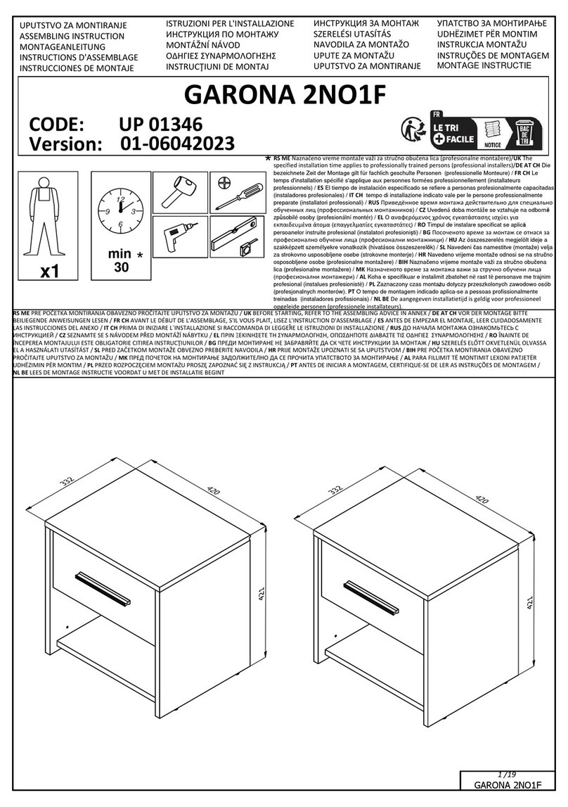Dedeman GARONA 2NO1F UP 01346 Assembling Instruction Dedeman GARONA 2NO1F UP 01346 Assembling Instruction