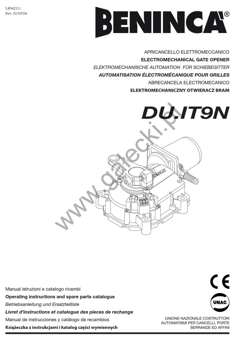 Beninca DU.IT9N Installer manual