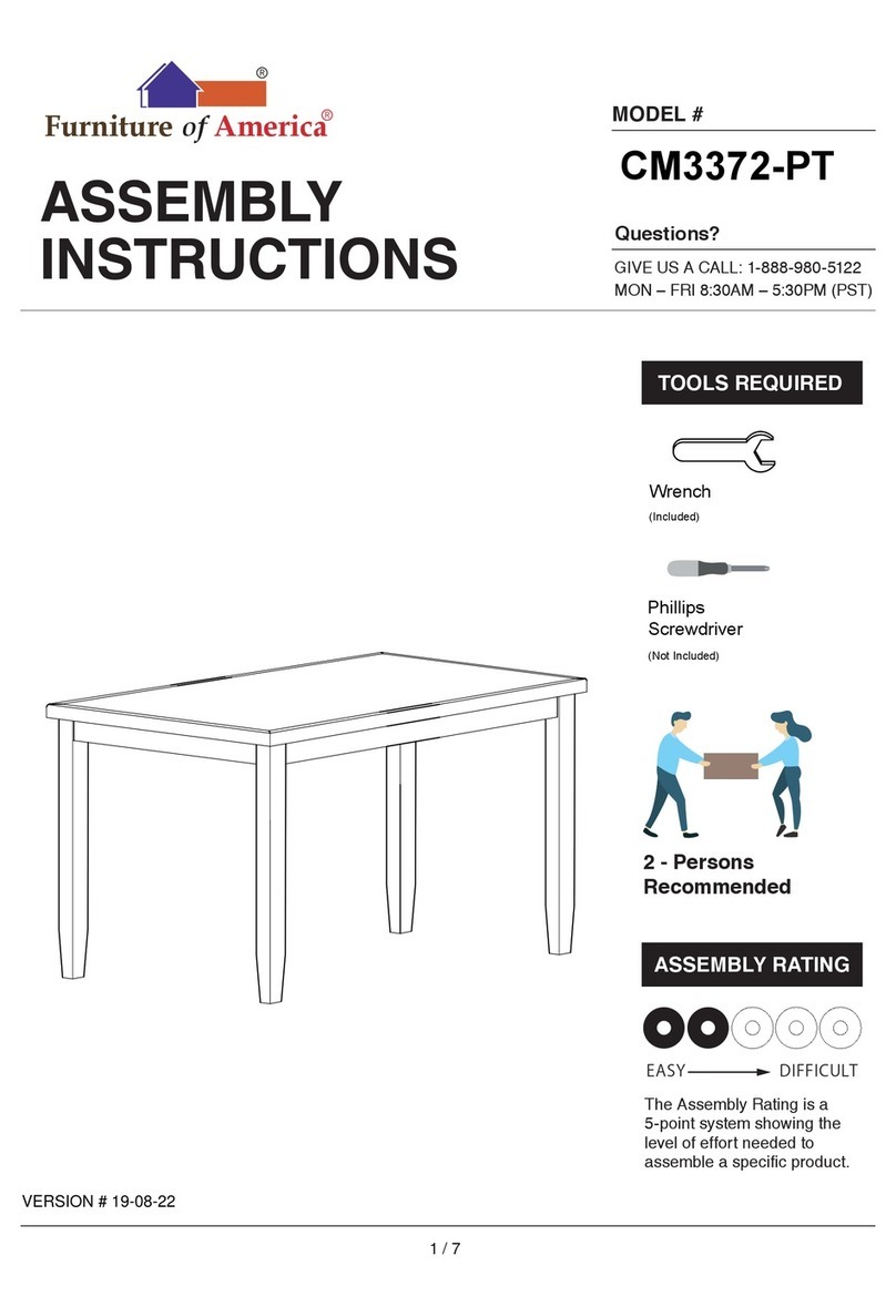 Furniture of America CM3372-PT Assembly instructions Furniture of America CM3372-PT Assembly instructions