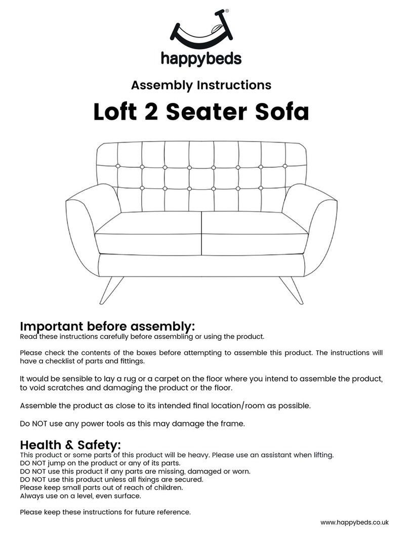 Happy Beds Loft 2 Seater Sofa Assembly instructions