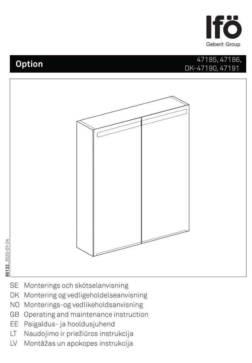 Geberit IFO Option DK-47185 Operating and maintenance instructions