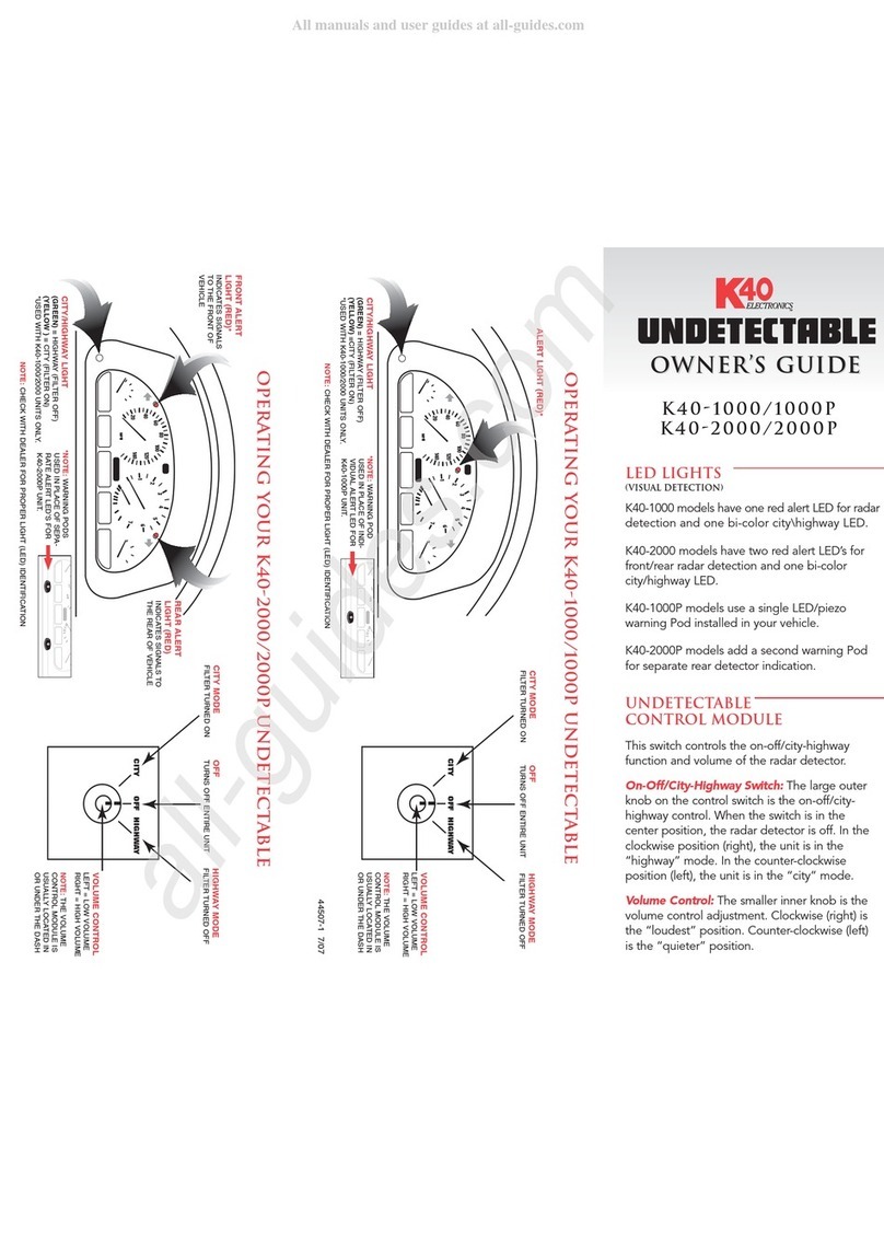 K40 ELECTRONICS UNDETECTABLE K40-1000 owner's guide