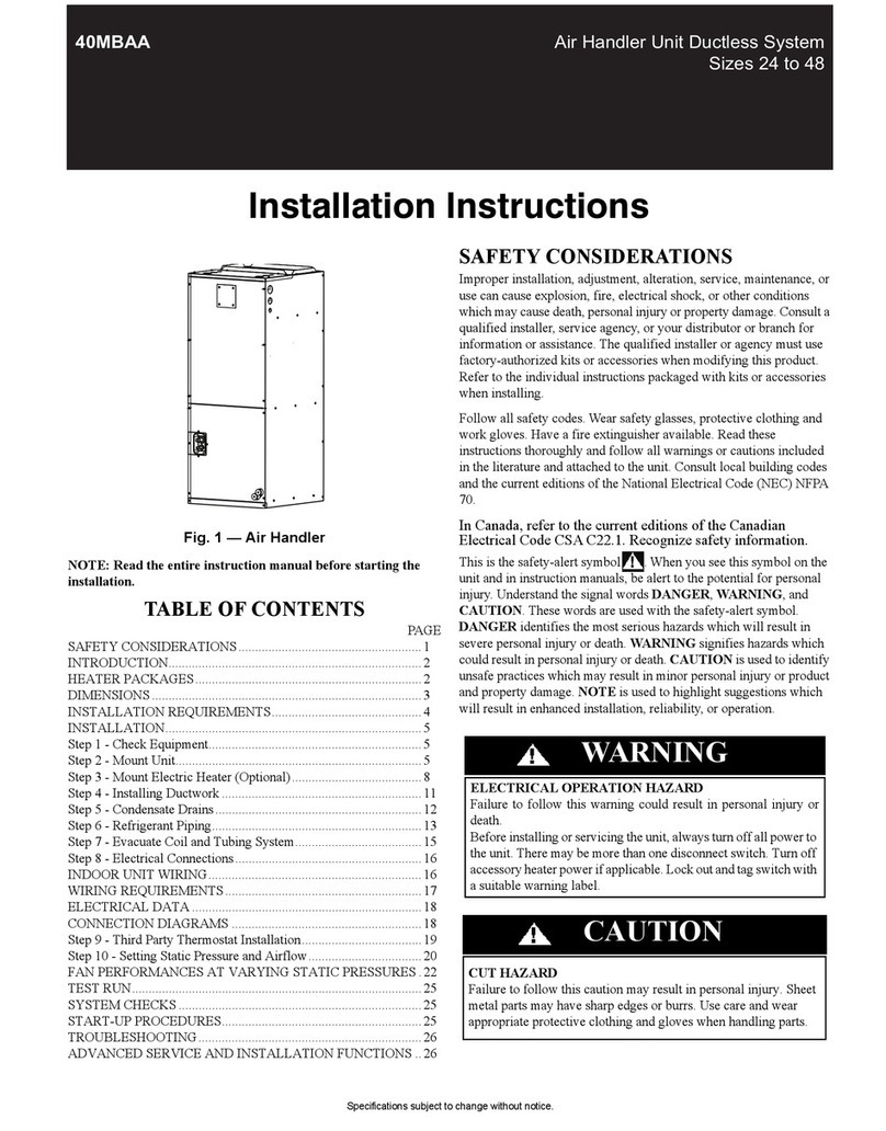 Carrier 40MBAA User manual