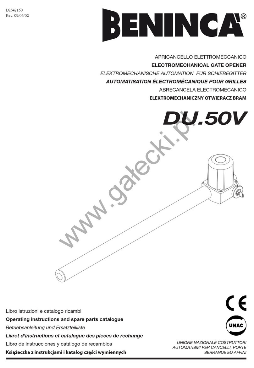 Beninca DU.50V Operating instructions and spare parts catalogue