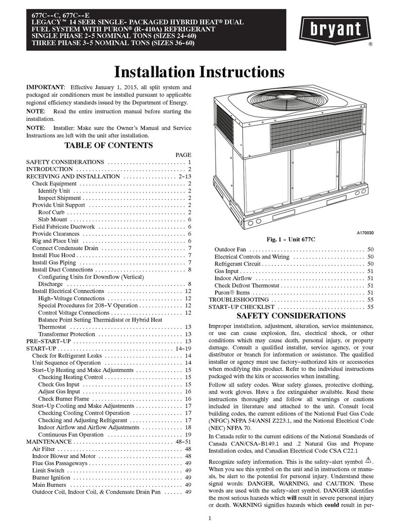 Bryant LEGACY 677C E Series User manual
