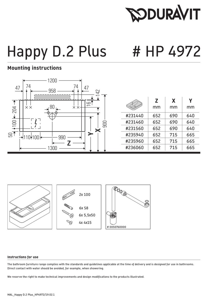 DURAVIT Happy D.2 Plus HP 4972 User manual DURAVIT Happy D.2 Plus HP 4972 User manual