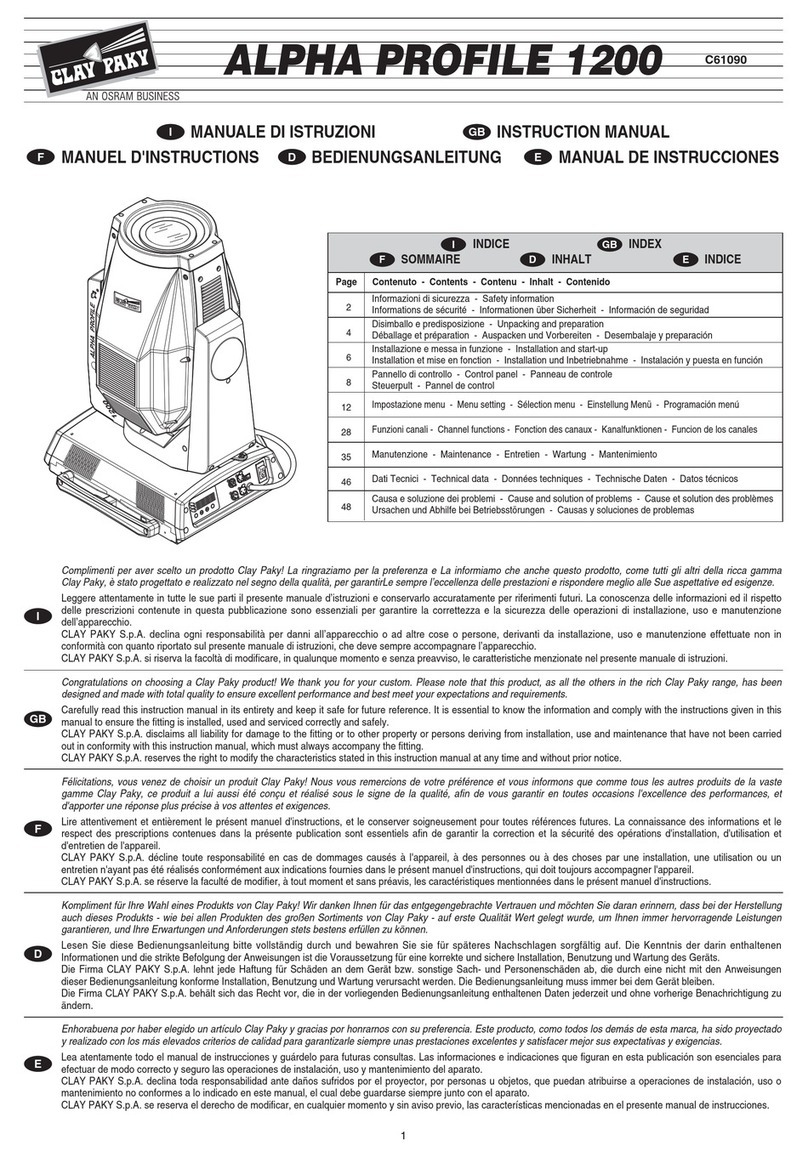 Claypaky C61090 instruction manual