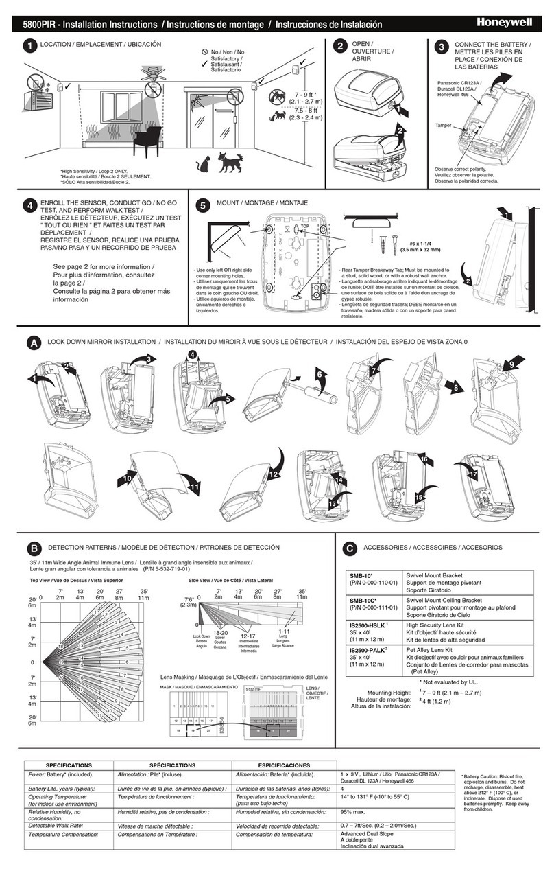 Honeywell 5800PIR User manual