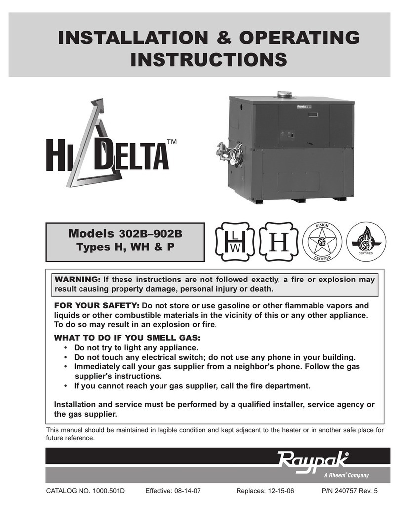 Rheem Raypak Hi Delta 302B Installation & operating instruction