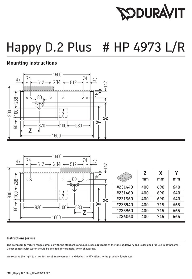 DURAVIT Happy D.2 Plus HP 4973 L Mounting instructions