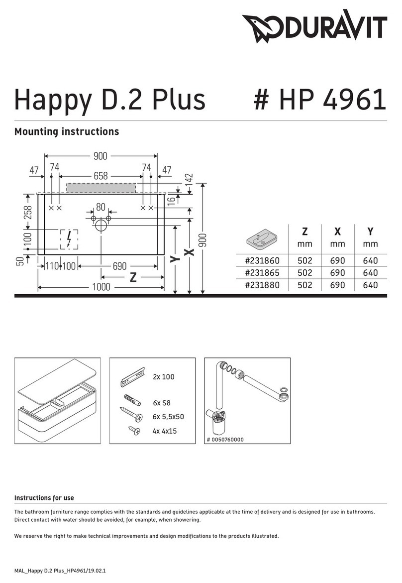 DURAVIT Happy D.2 Plus HP 4961 User manual