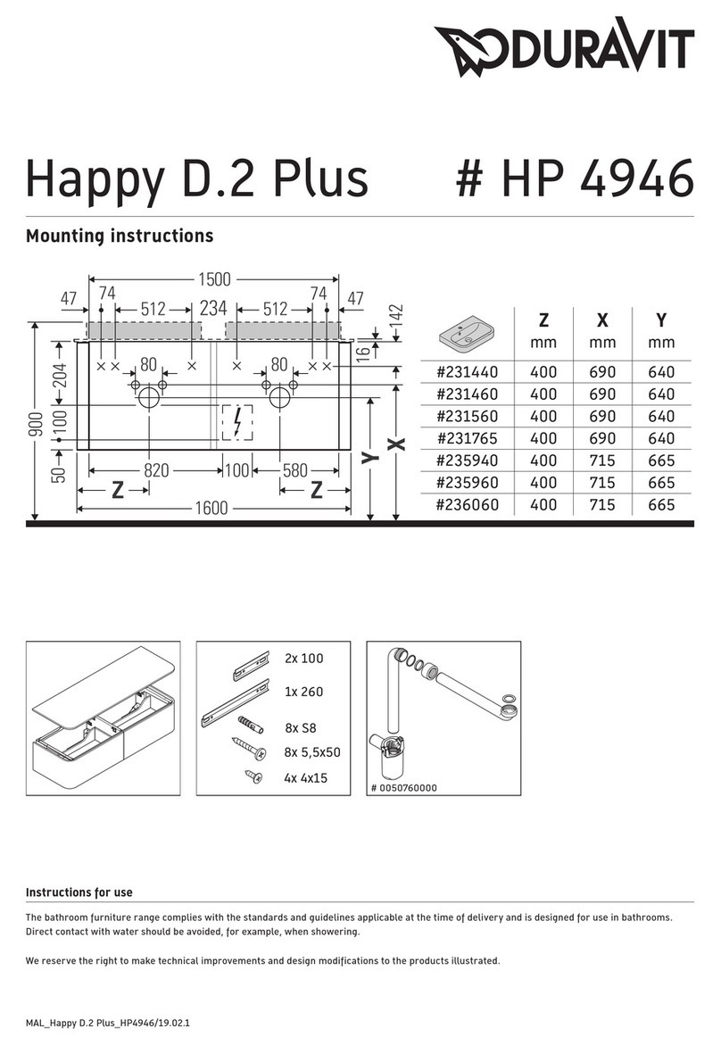 DURAVIT Happy D.2 Plus HP 4946 Mounting instructions