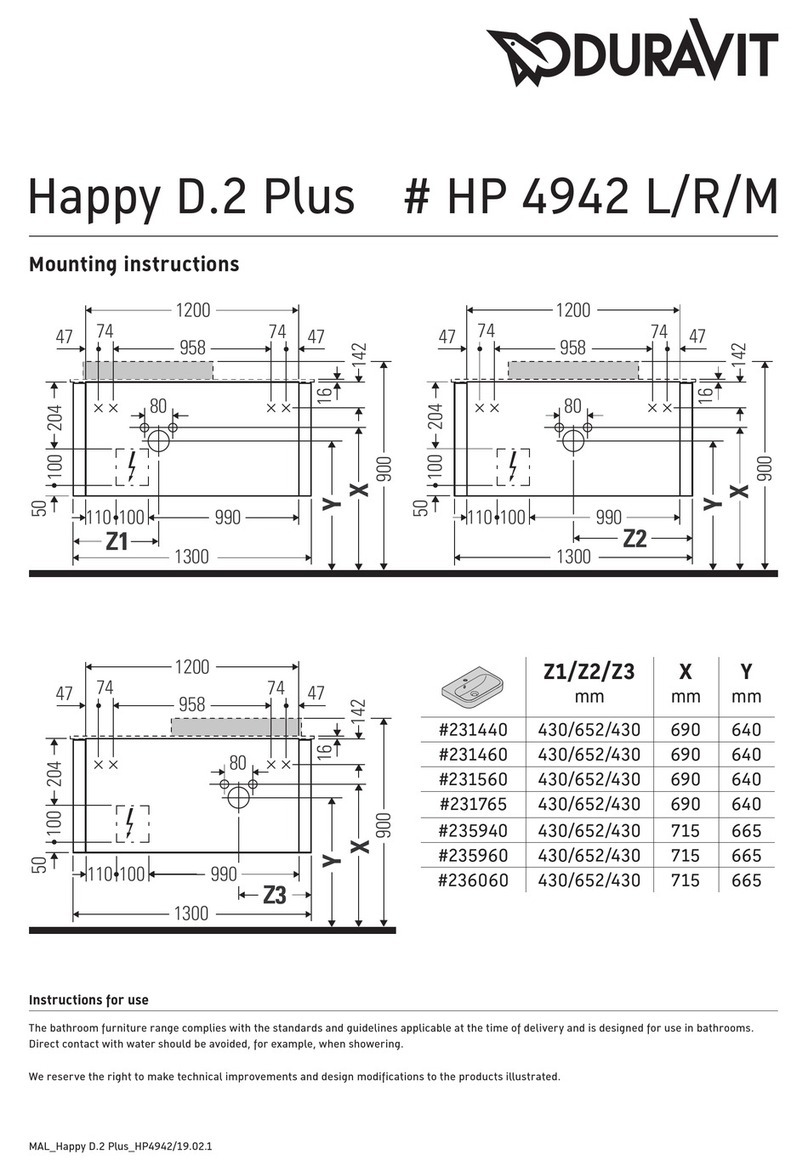 DURAVIT Happy D.2 Plus HP 4942 L Mounting instructions DURAVIT Happy D.2 Plus HP 4942 L Mounting instructions