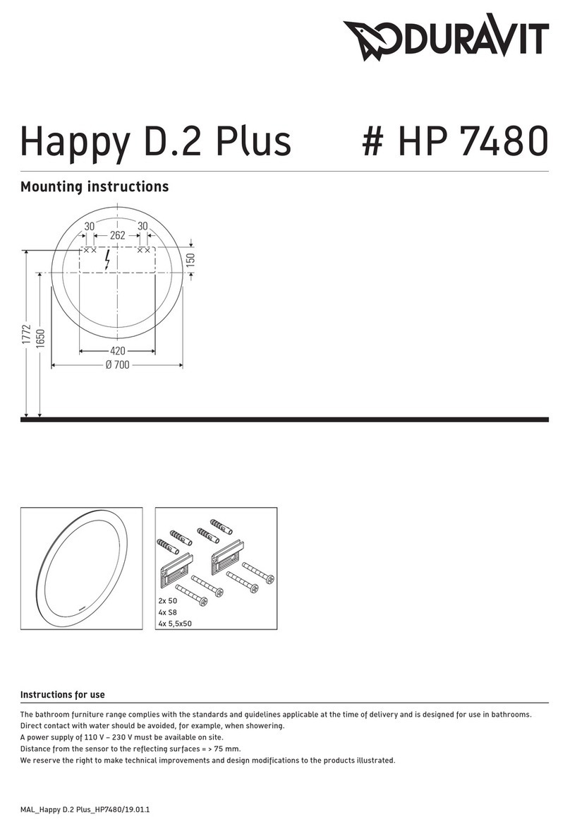 DURAVIT Happy D.2 Plus HP 7480 User manual