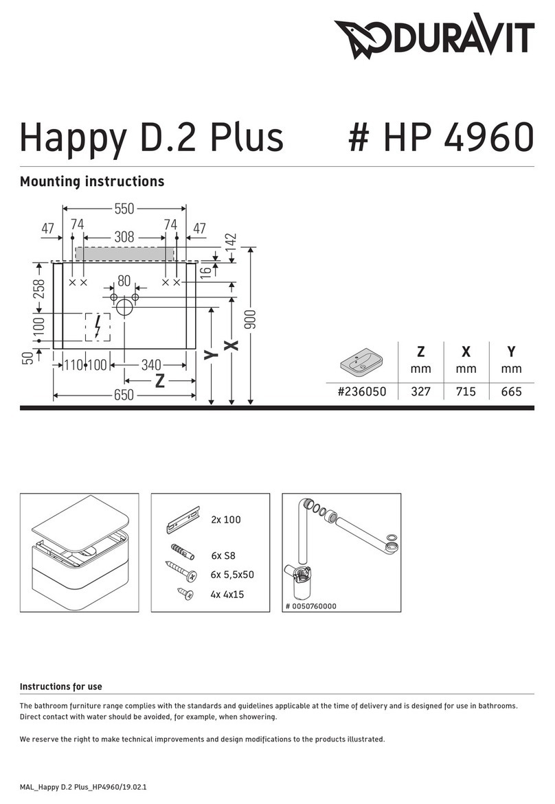 DURAVIT Happy D.2 Plus HP 4960 User manual DURAVIT Happy D.2 Plus HP 4960 User manual