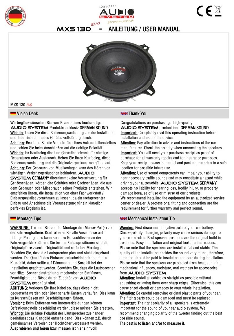 Audiosystem MXS 130 EVO user manual