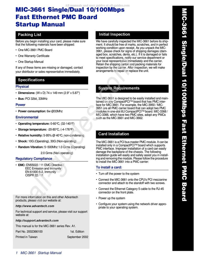 Advantech MIC-3661 Installation and operation manual