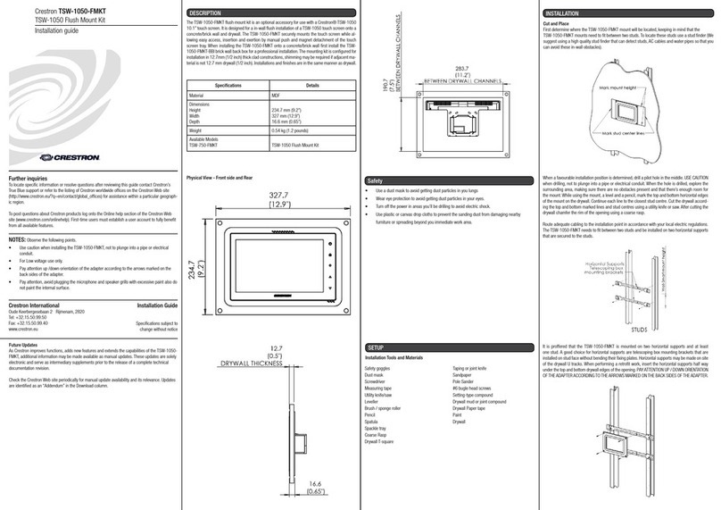 Crestron TSW-1050-FMKT User manual
