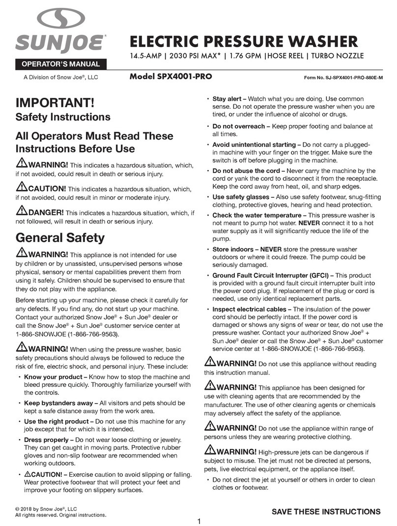 SNOWJOE SUNJOE SPX4001-PRO Operator's manual