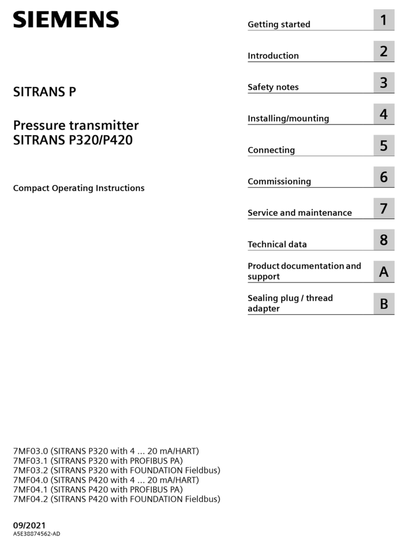 Siemens SITRANS P320 Compact operating instructions