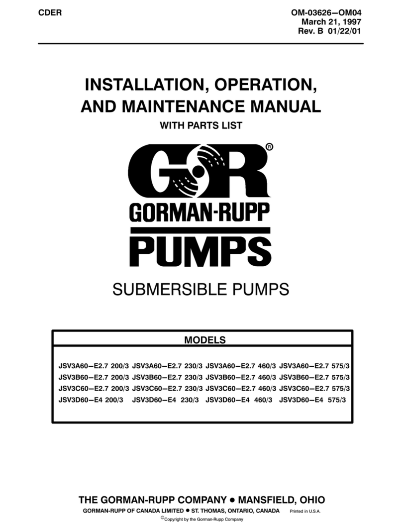GORMAN-RUPP PUMPS JSV3A60-E2.7 200/3 Installation, operation, and maintenance manual with parts list