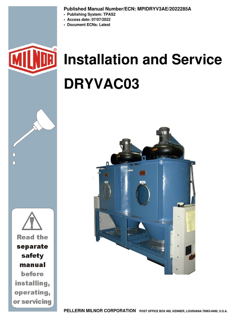 Milnor DRYVAC03 Installation and service