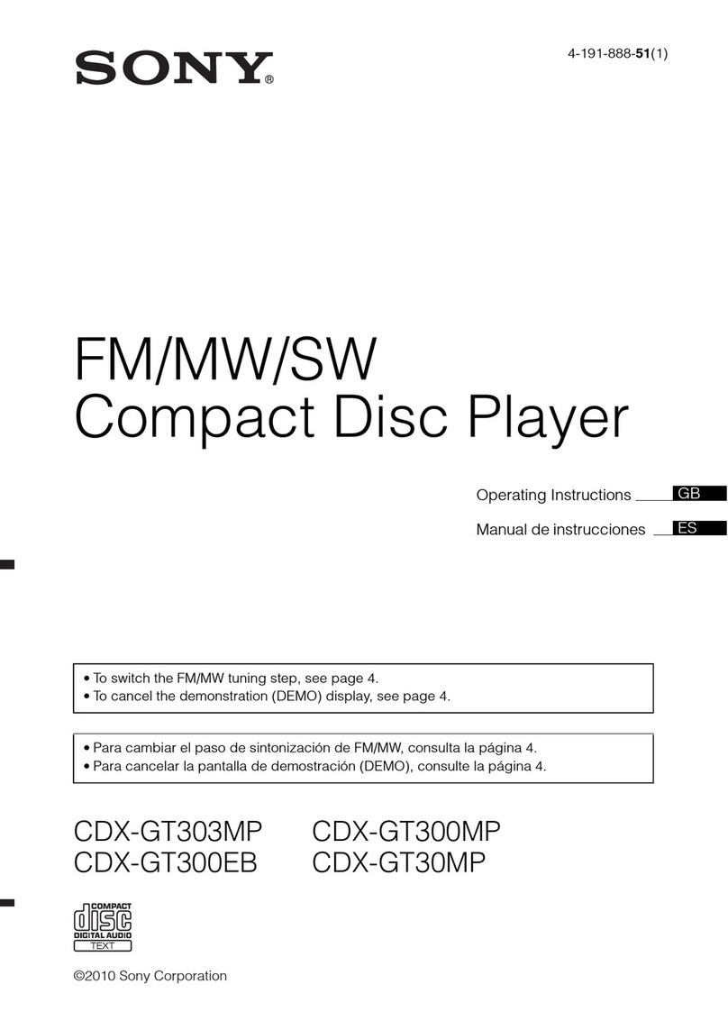 Sony CDX-GT303MP User manual Sony CDX-GT303MP User manual