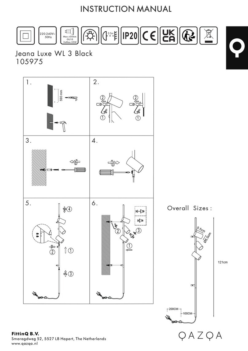 Qazqa Jeana Luxe WL 3 Black User manual