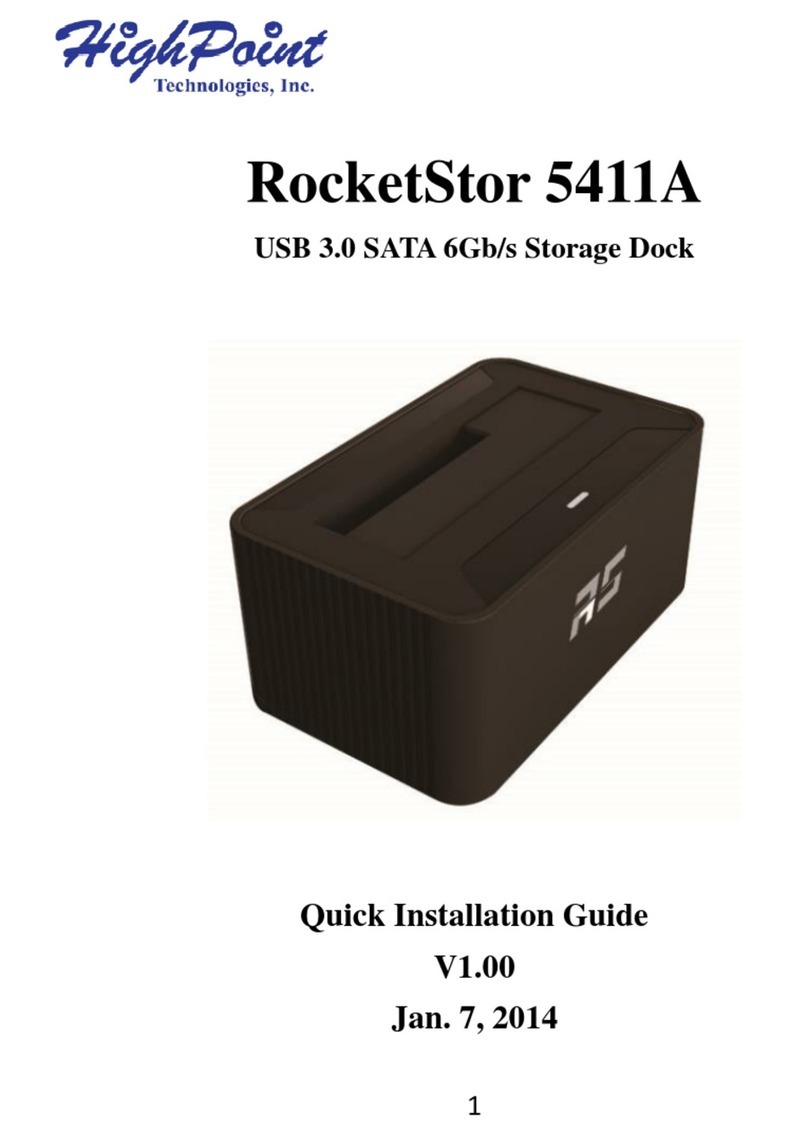 HighPoint RocketStor 5411A Quick installation guide