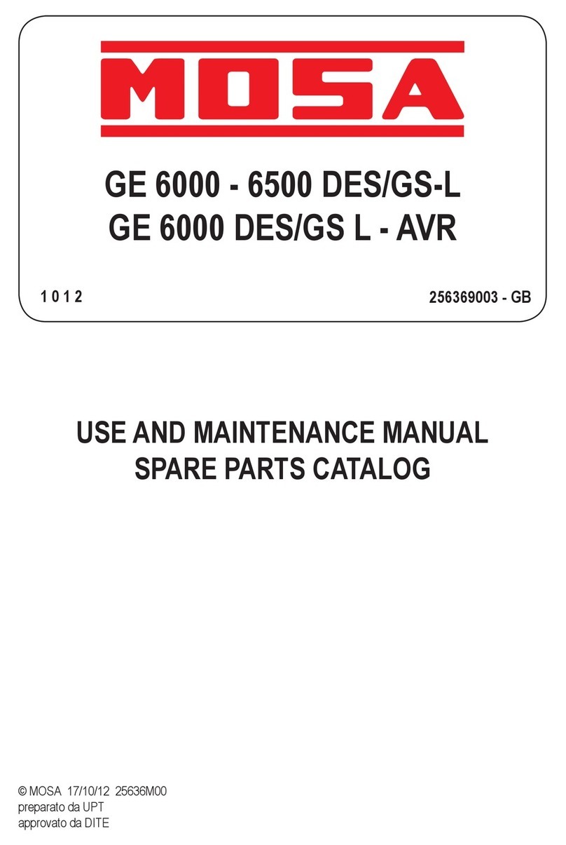 Mosa GE 6000 DES/GS L - AVR Use and maintenance manual