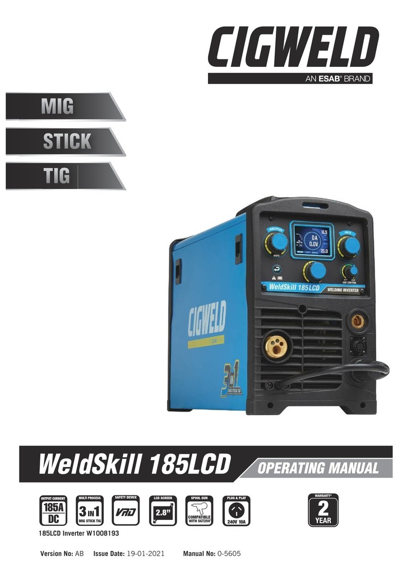 ESAB CIGWELD WeldSkill 185LCD operating manual ESAB CIGWELD WeldSkill 185LCD operating manual