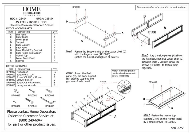 Home Decorators Collection Hamilton 788-5X Assembly instruction Home Decorators Collection Hamilton 788-5X Assembly instruction