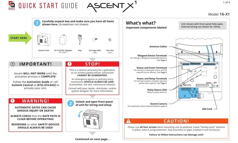 Security Brands ASCENT X1 User manual Security Brands ASCENT X1 User manual
