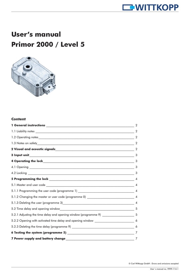 Wittkopp Primor 2000 user manual