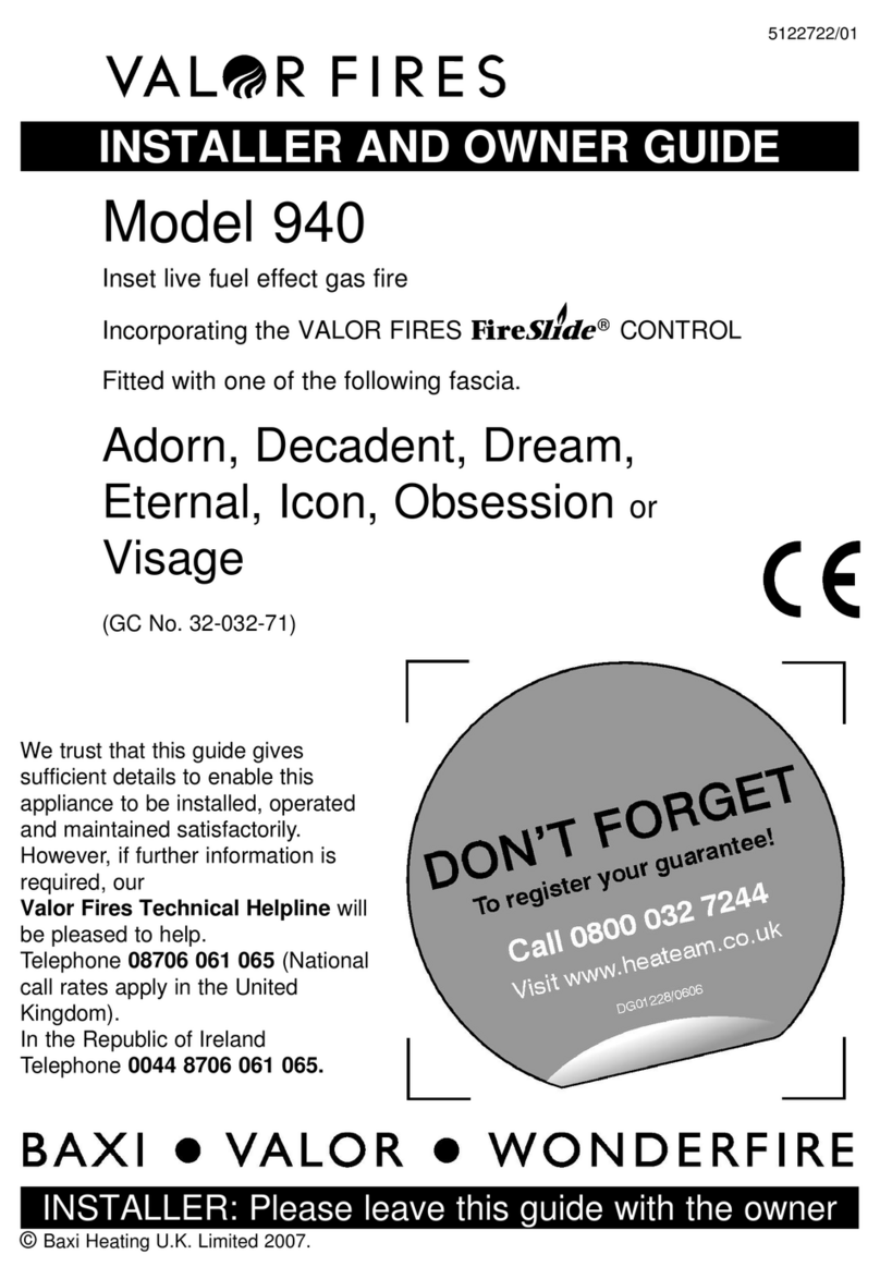 Baxi Fires Division VALOR FIRES FireSlide 940 Instructions for use