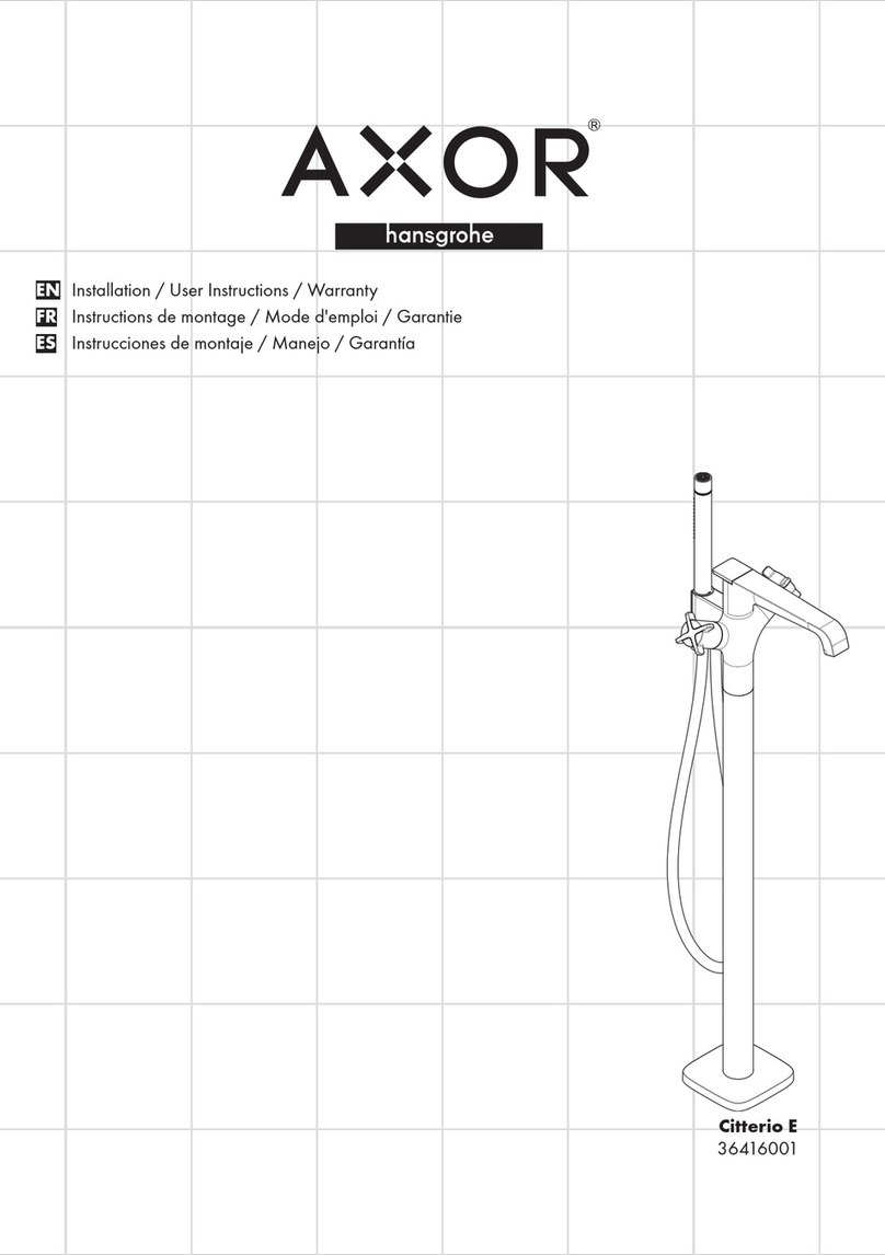 Hans Grohe AXOR Citterio E 36416001 Installation/User Instructions/Warranty Hans Grohe AXOR Citterio E 36416001 Installation/User Instructions/Warranty