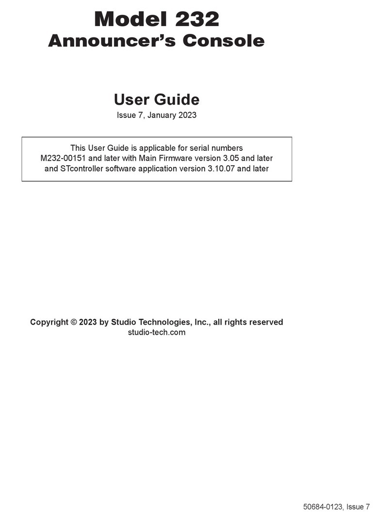 Studio Technologies M232-00151 User manual