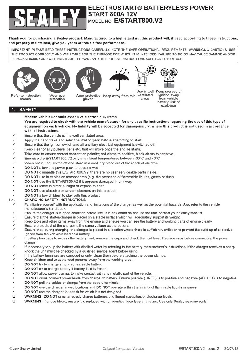 Sealey ELECTROSTART E/START800.V2 User manual