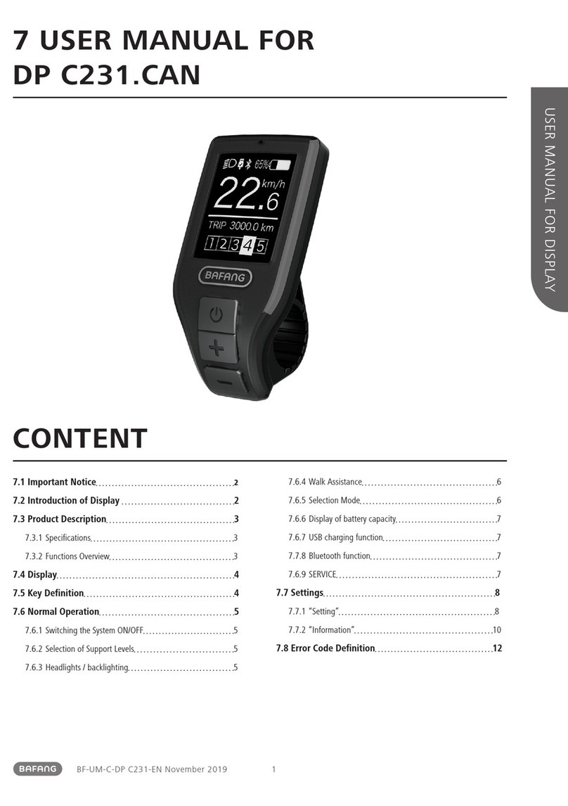 BAFANG DP C231.CAN User manual BAFANG DP C231.CAN User manual