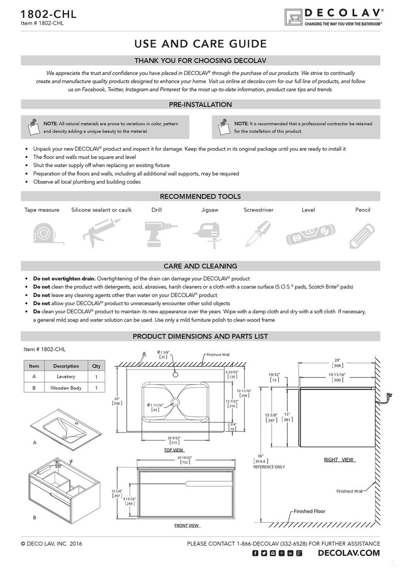 Decolav 1802-CHL Use and care guide