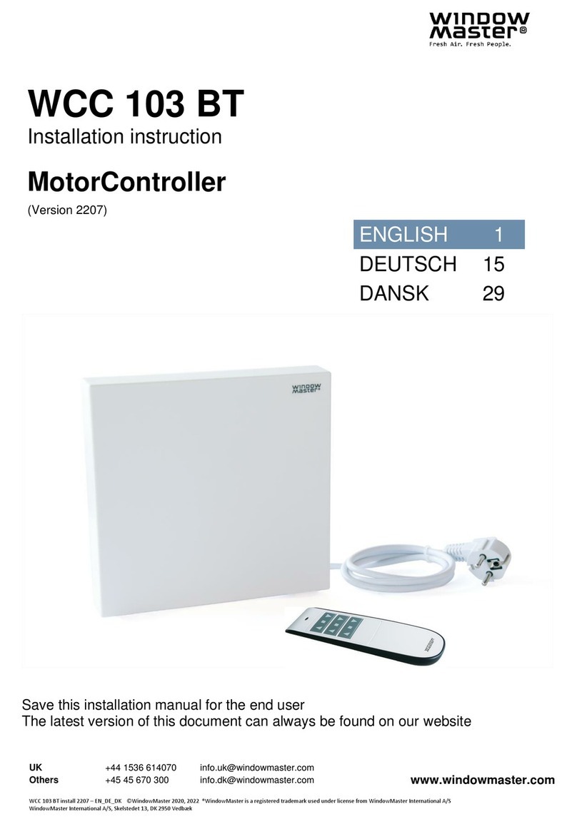 WindowMaster WCC 103 BT Installation instruction