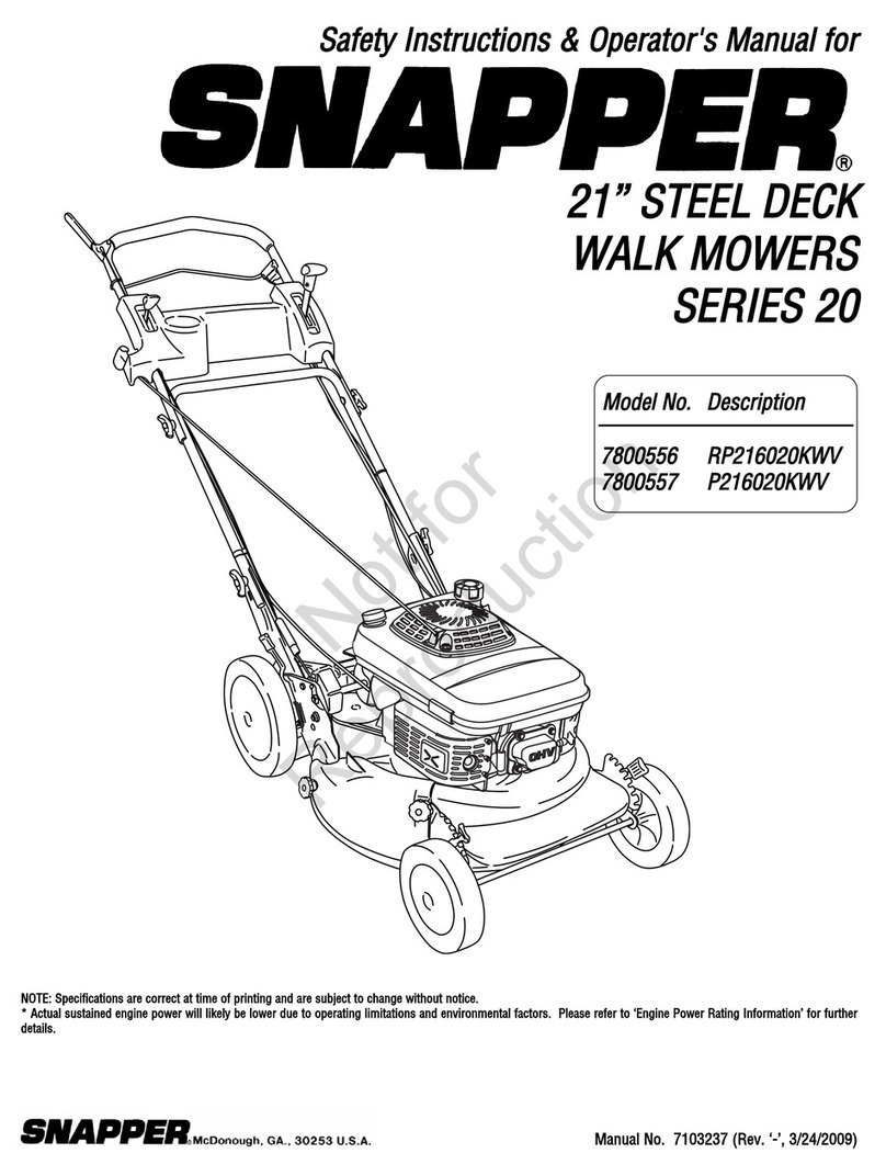 Snapper RP216020KWV instructions