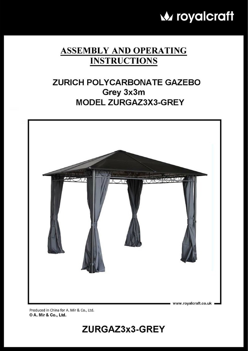 Royalcraft ZURICH ZURGAZ3X3-GREY Assembly and operating instructions