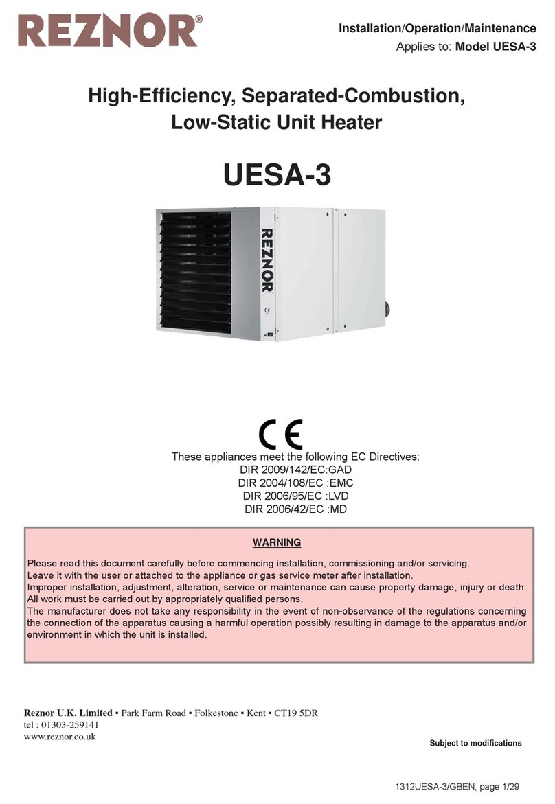 Reznor UESA-3 Owner's manual