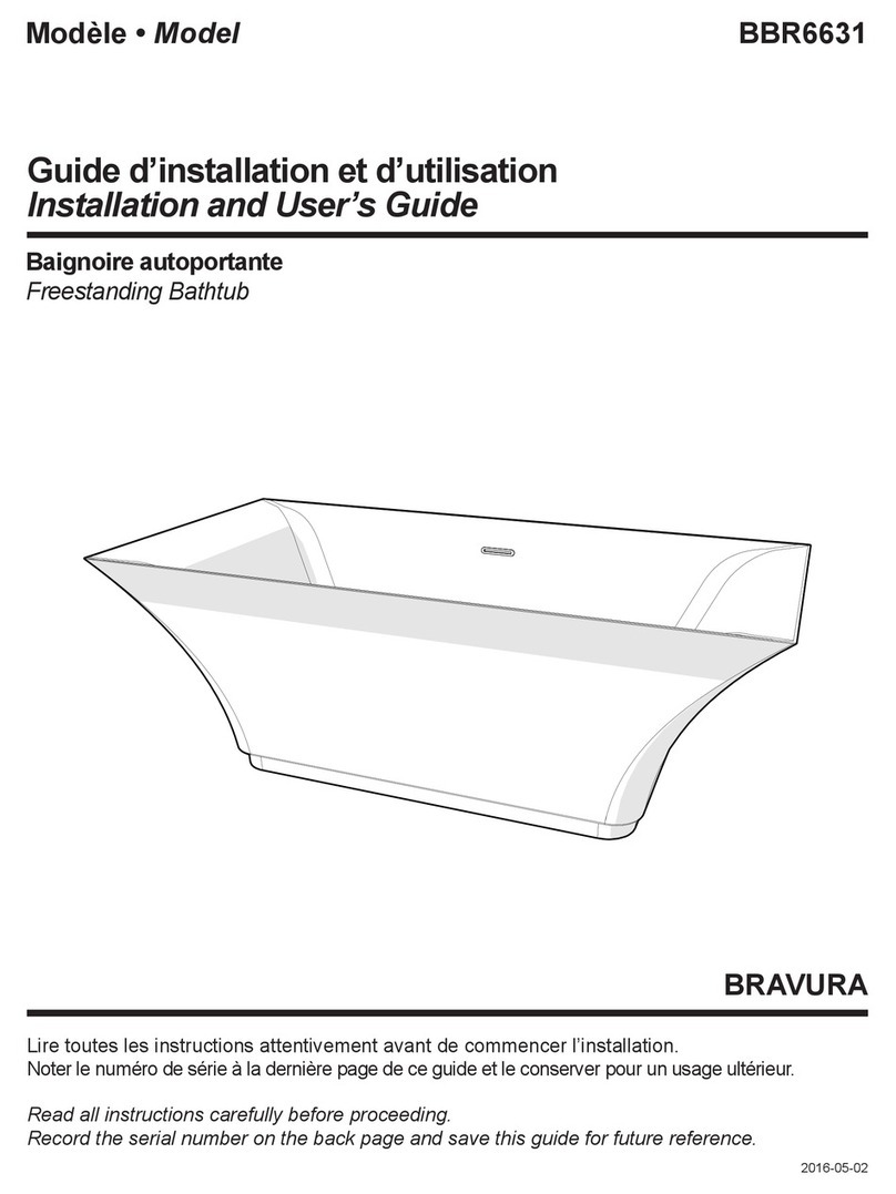 Fleurco BRAVURA BBR6631 Installation and user guide Fleurco BRAVURA BBR6631 Installation and user guide
